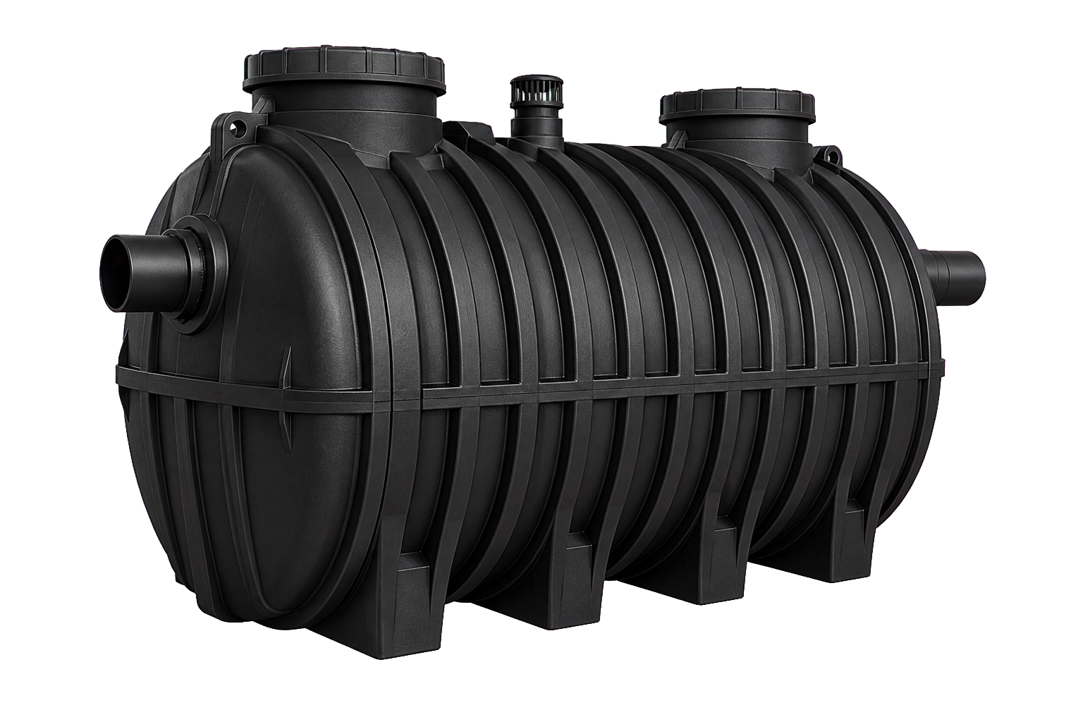 Port Capital black ribbed HDPE commercial grease trap tank